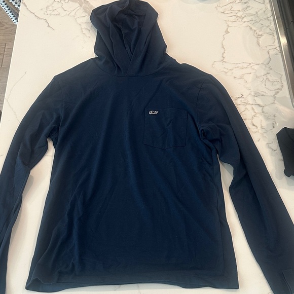 Men's Vineyard Vines Navy Blue T-shirt with Hoodie - Picture 1 of 1